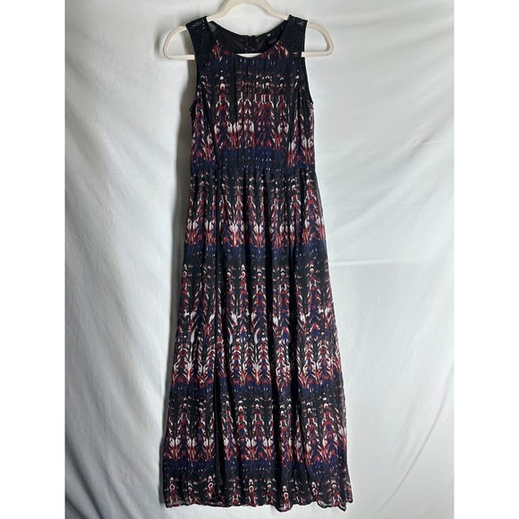 H&M Maxi Dress Sleeveless Multicolor Splited Fully Line Size 4 - Picture 6 of 8